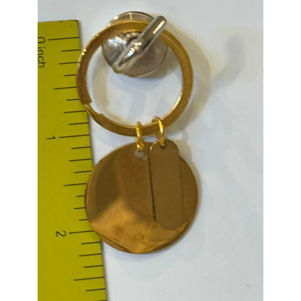 Inspirational Thank You Keychain Gold Tone Motivational Quote Medallion Charm